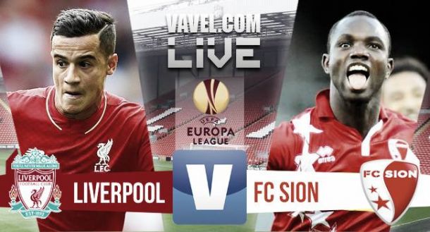 Score Liverpool - FC Sion in UEFA Europa League 2015 (1-1)