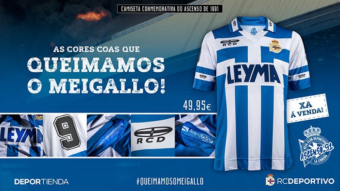 El Deportivo pone a la venta la camiseta del ascenso del 91