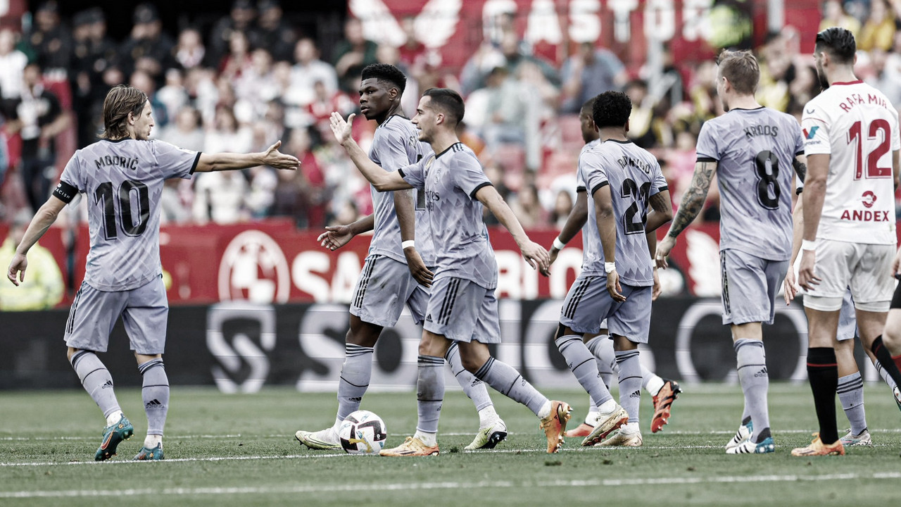 Com dois de Rodrygo, Real Madrid vence Sevilla de virada pela LaLiga