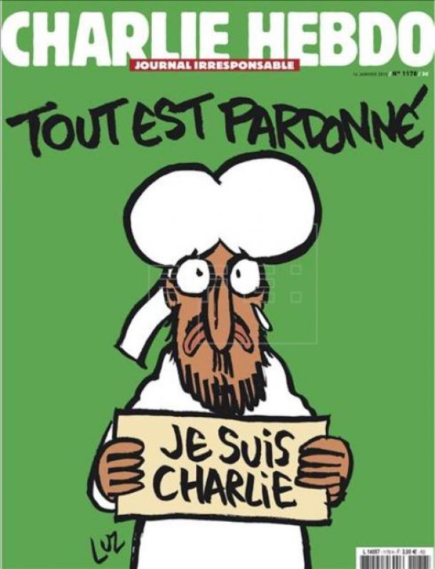 "Charlie Hebdo" vuelve tras el atentado con Mahoma en portada