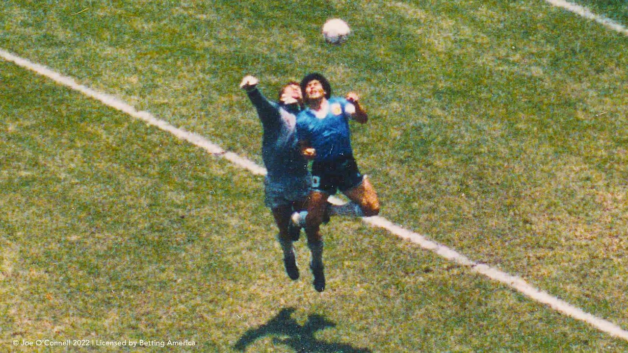 Long-lost photo of Diego Maradona's 'Hand of God' goal discovered in attic days before the 2022 Qatar World Cup