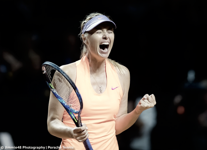 WTA Stuttgart: Sharapova soars past valiant Vinci in return from 15-month ban