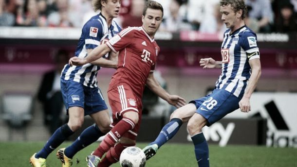 Resultado Hertha de Berlin - Bayern de Múnich en la Bundesliga 2014 (1-3)