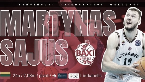 Martynas Sajus, nuevo jugador de BAXI Manresa