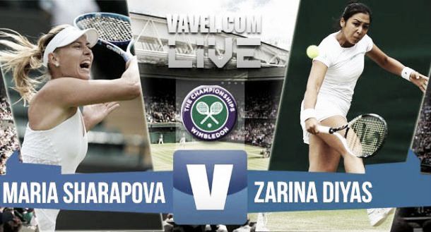 Result Sharapova - Zarina Diyas in Wimbledon 2015 Fourth Round (6-4, 6-4)