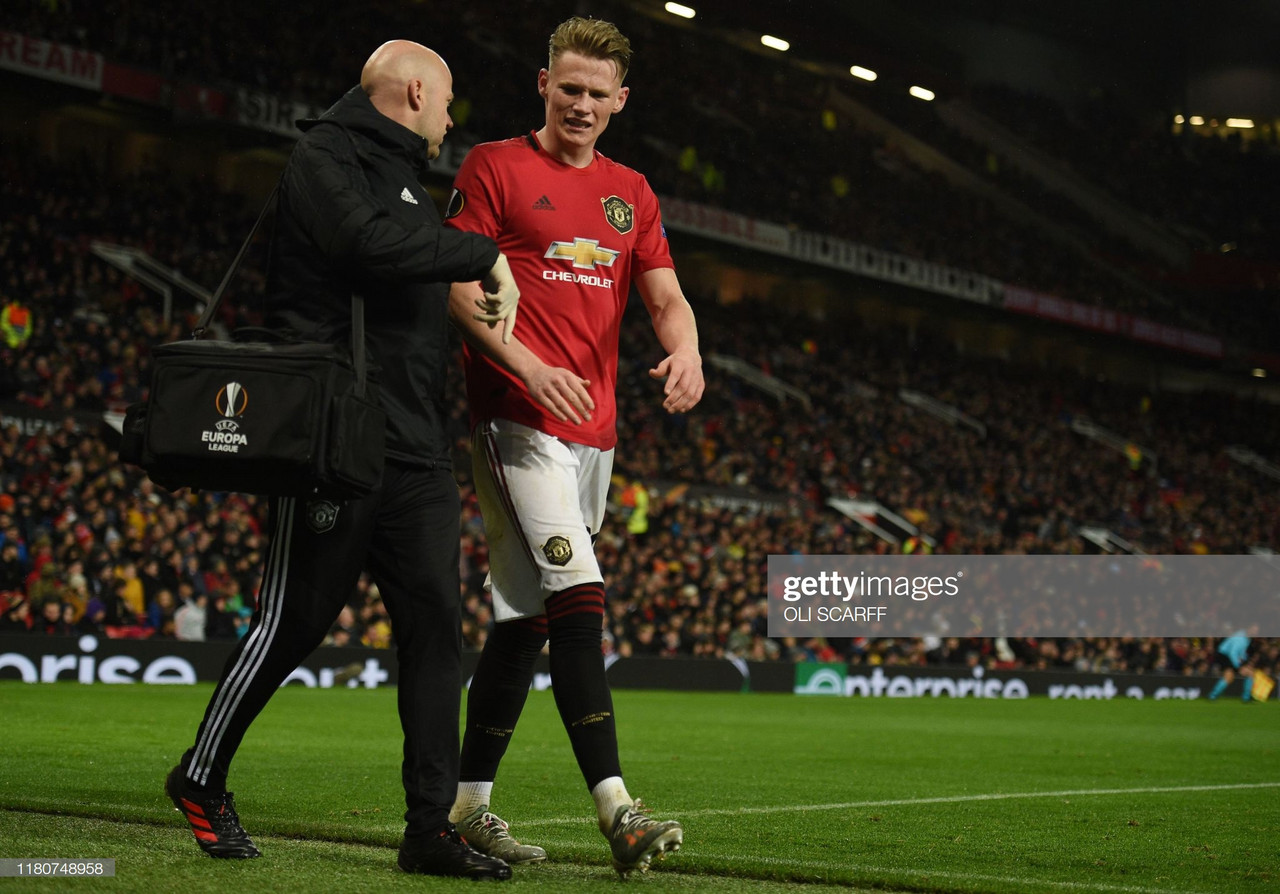 Who would replace injured McTominay in United's team vs Brighton? 