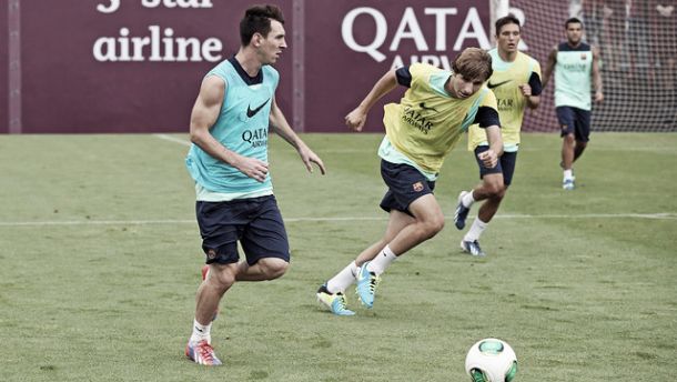 Messi trabaja con el grupo y Adriano es duda para el miércoles