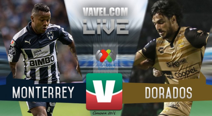 Resultado Rayados Monterrey - Dorados en Liga MX 2016 (3-0)