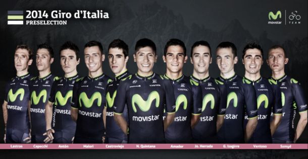 Nairo Quintana encabeza la lista del Movistar Team para el Giro