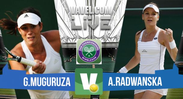 Resultado Garbiñe Muguruza - Agnieszka Radwanska en semifinales de Wimbledon 2015 (2-1)