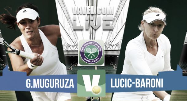 Resultado Garbiñe Muguruza - Lucic-Baroni en Wimbledon 2015 (2-1)