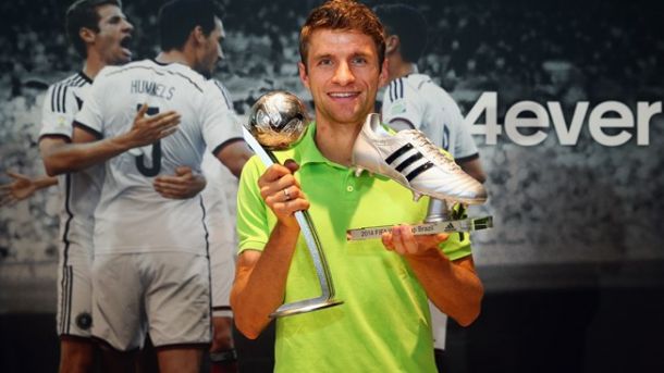Thomas Muller receives World Cup awards