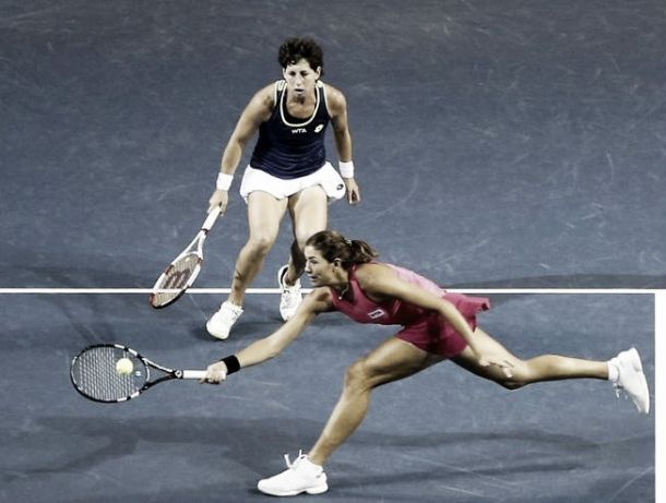 Suárez y Muguruza, eliminadas del dobles en Indian Wells