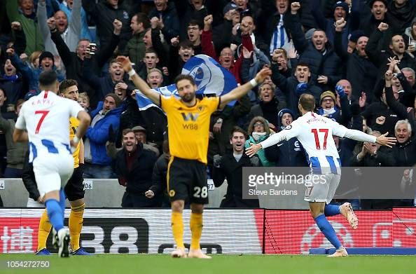 Brighton 1-0 Wolves: Murray's 100th Brighton goal seals third win in a row for Seagulls