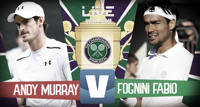 Risultato Andy Murray - Fabio Fognini in diretta, LIVE Wimbledon 2017 (3-1)