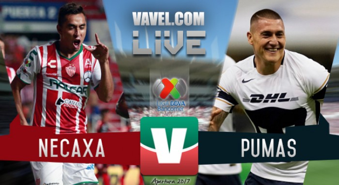 Necaxa vs Pumas en vivo online en Apertura 2017 Liga MX (0-0)