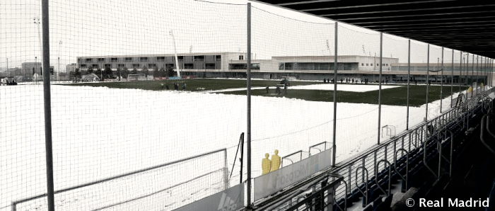 La nieve hace acto de presencia en las instalaciones del Real Madrid
