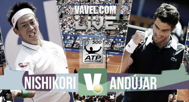 Resultado Kei Nishikori - Pablo Andújar en la final del Open Conde de Godó 2015 (2-0)