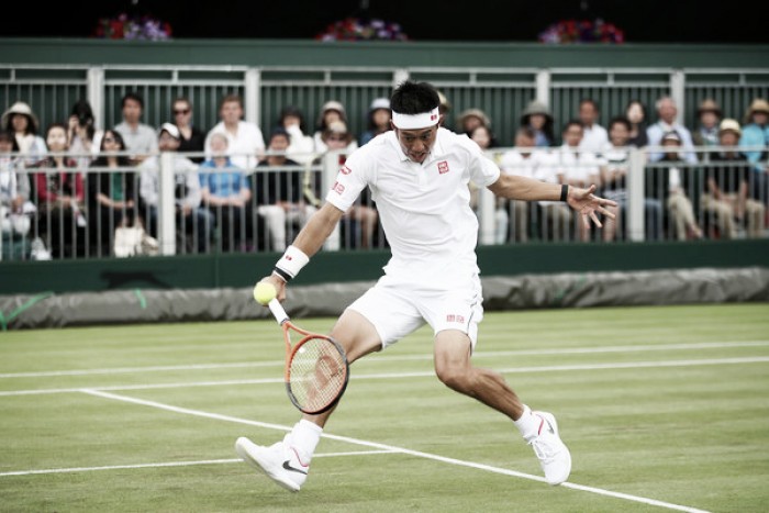 Nishikori vuela en su estreno en Wimbledon Nishikori vuela en su estreno en Wimbledon
