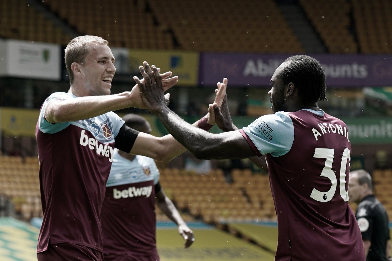 Com quatro gols de Antonio, West Ham goleia e rebaixa Norwich na Premier League Com quatro gols de Antonio, West Ham goleia e rebaixa Norwich na Premier League