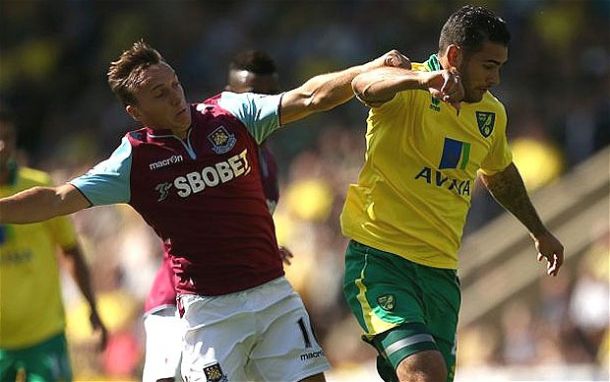 Norwich City - West Ham United: duelo vital entre dos equipos con dificultades