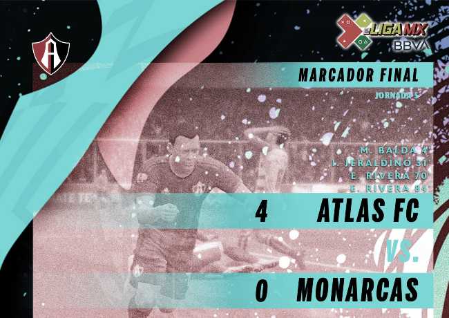Atlas golea a Monarcas y sube al segundo lugar de la e Liga MX
