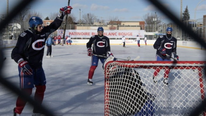 Montreal Canadiens Hit The Ice Outdoors Monday Morning In Laval