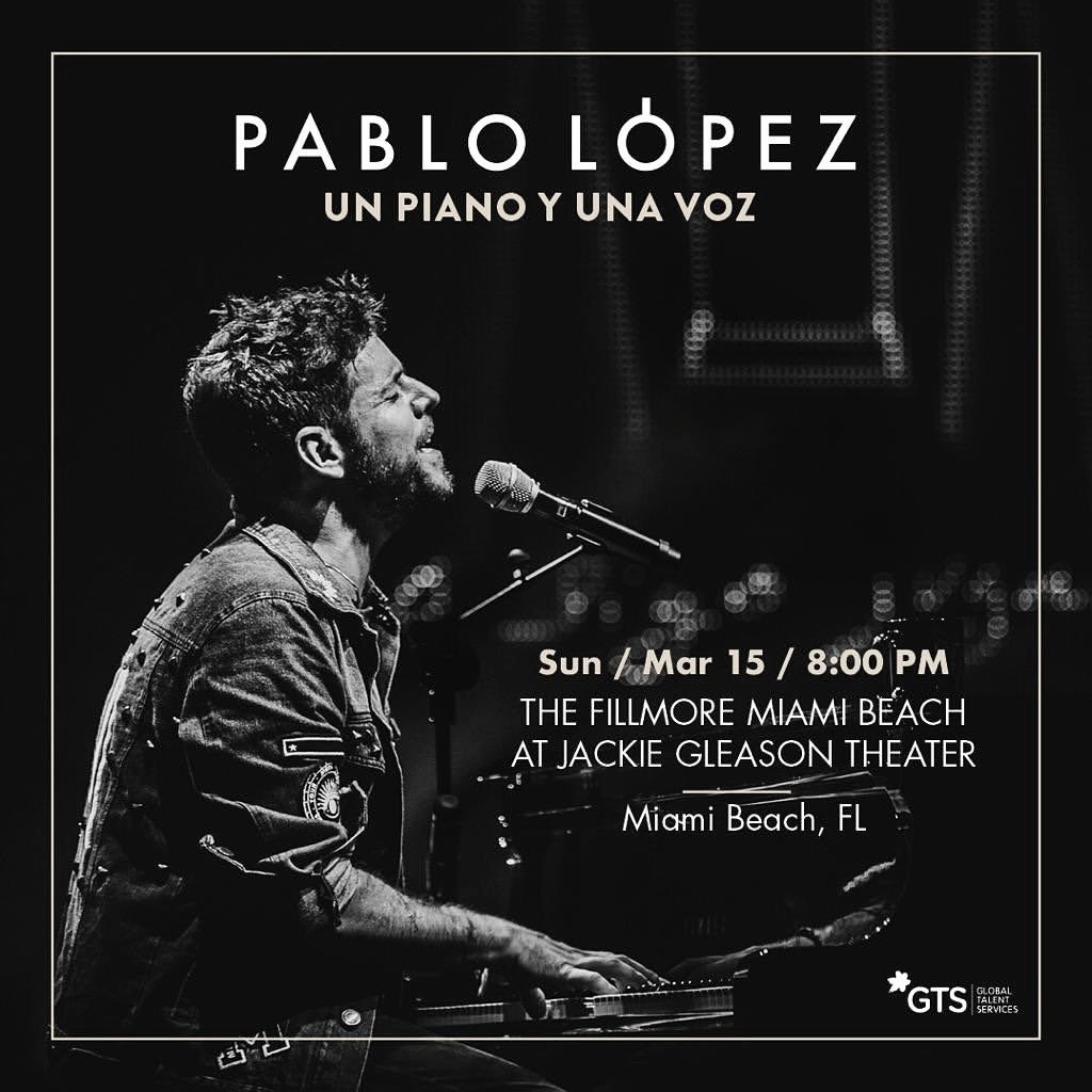 Pablo López ofrecerá su primer concierto en Miami