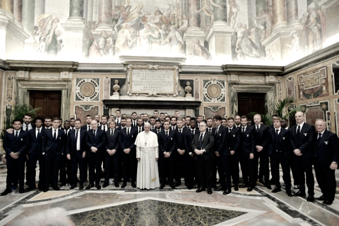 Elencos de Juventus e Lazio se encontram com Papa Francisco antes de decisão da Copa Itália