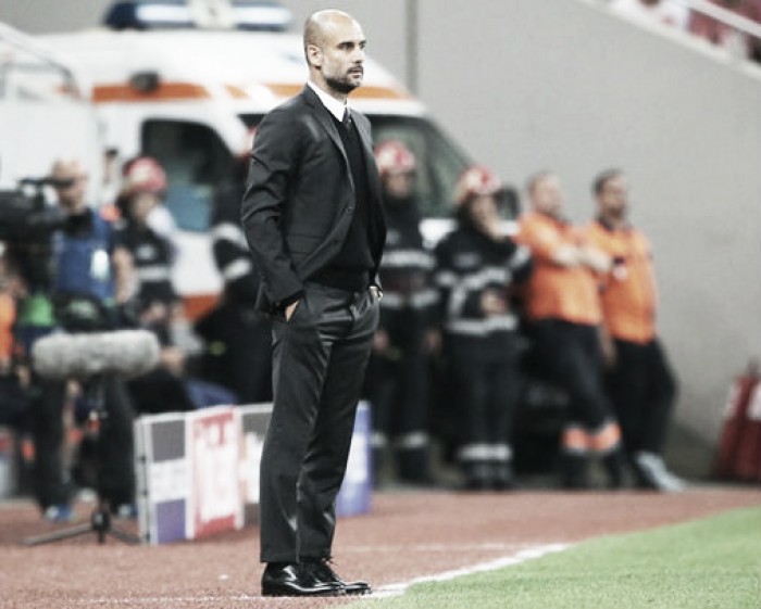 Guardiola celebra atuação do City após goleada e exalta Agüero: "Estava focado no jogo" Guardiola celebra atuação do City após goleada e exalta Agüero: "Estava focado no jogo"
