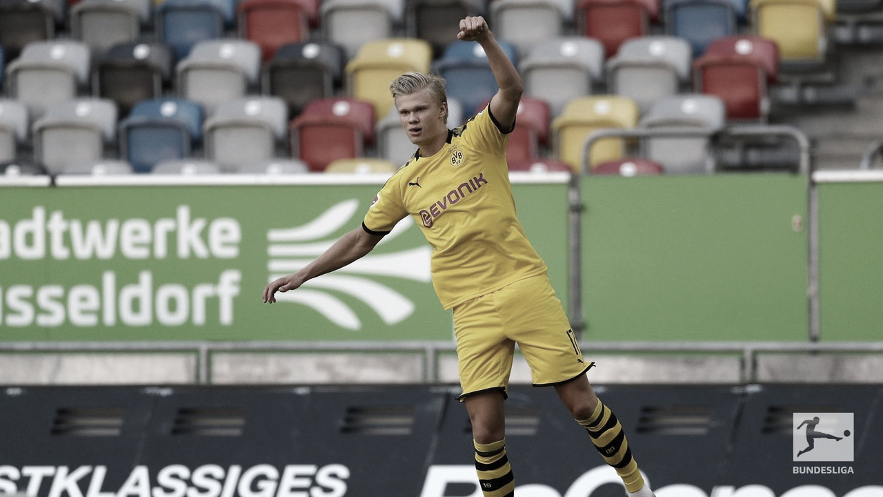 Haaland entra no segundo tempo e garante vitória do Borussia Dortmund sobre Fortuna Düssedorf nos acréscimos