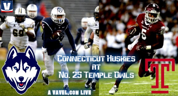 Score Connecticut Huskies 3-27 Temple Owls in College Football