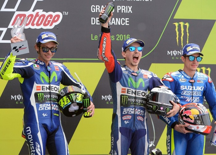 Lorenzo, Rossi e finalmente o primeiro pódio de Viñales na MotoGP, em Le Mans Lorenzo, Rossi e finalmente o primeiro pódio de Viñales na MotoGP, em Le Mans