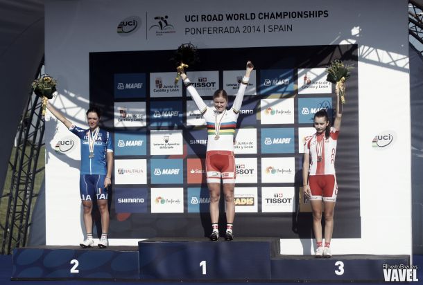 Fotos e imágenes de la ruta junior femenina del Mundial de ciclismo de Ponferrada 2014