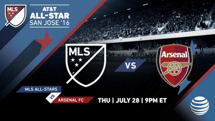 Arsenal FC, rival AT&T MLS All-Star 2016