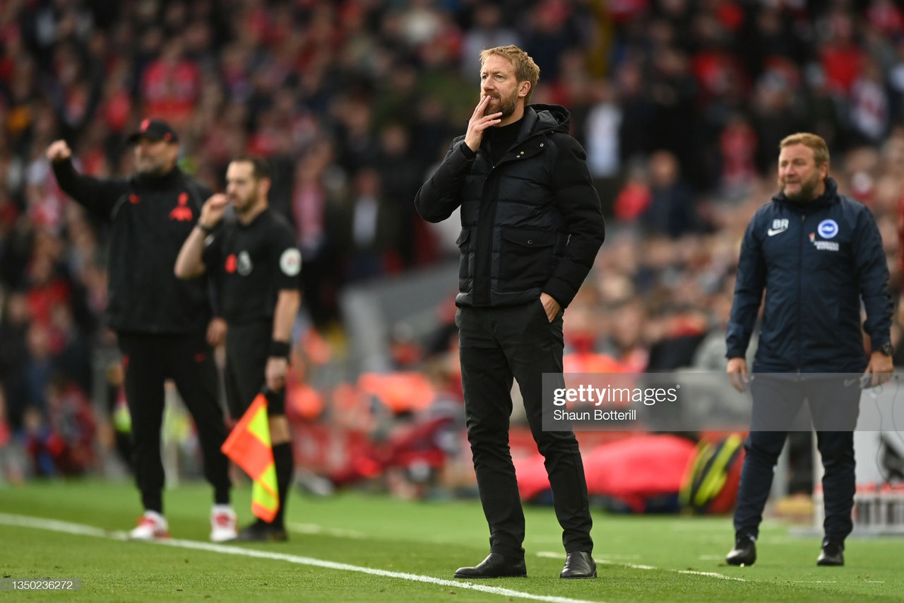 Graham Potter knows of Liverpool's might, but says a return to former fluidity is the key to success