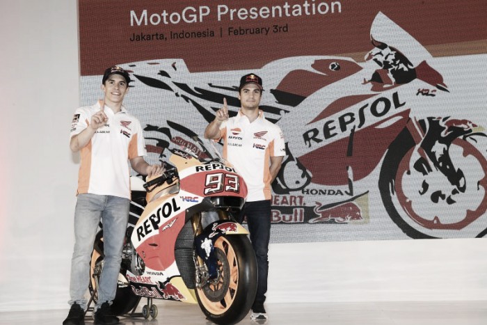 Márquez y Pedrosa presentan la Honda en Yakarta