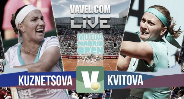 Resultado Kuznetsova - Kvitova en la Final del WTA Premier Mandatory Madrid 2015 (0-2)