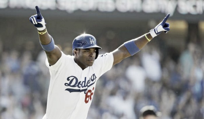 Los Angeles Dodgers' Yasiel Puig does not travel to Colorado