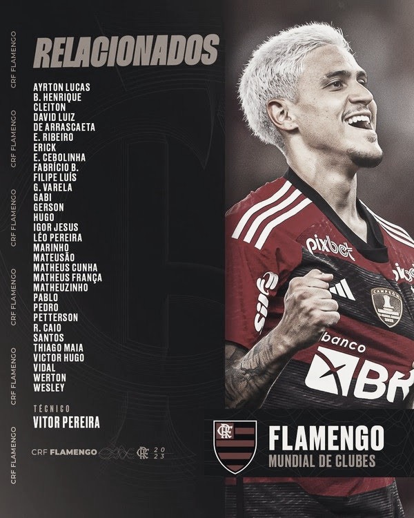 Flamengo divulga lista de relacionados para o Mundial de Clubes 