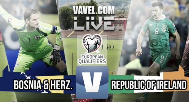 Score Bosnia-Herzegovina vs Republic of Ireland in European Championship play-off first leg 2015 (1-1)