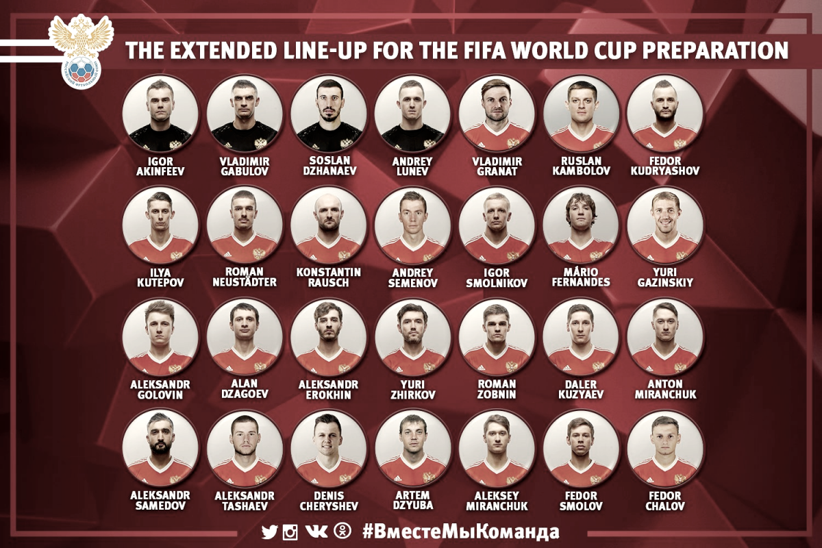 Vodka, foice e martelo: anfitriã do Mundial, Rússia define relação de 28 atletas pré-convocados Vodka, foice e martelo: anfitriã do Mundial, Rússia define relação de 28 atletas pré-convocados