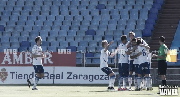 La buena primera parte del Real Zaragoza B le hace sumar tres puntos de oro