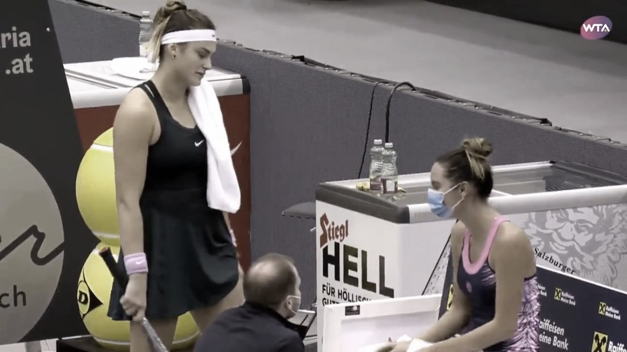 Dodin endurece contra Sabalenka, mas abandona por lesão em Linz Dodin endurece contra Sabalenka, mas abandona por lesão em Linz