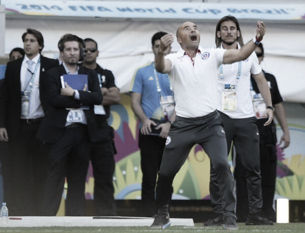 Sampaoli enaltece elenco após derrota: "Eles seguraram com muita honra essa bandeira" Sampaoli enaltece elenco após derrota: "Eles seguraram com muita honra essa bandeira"