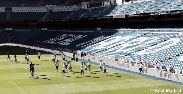 El Real Madrid se entrenó en el Santiago Bernabéu