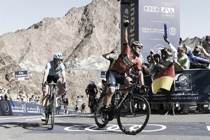 Dubai Tour, Colbrelli vince ad Hatta Dam. Viviani ancora leader