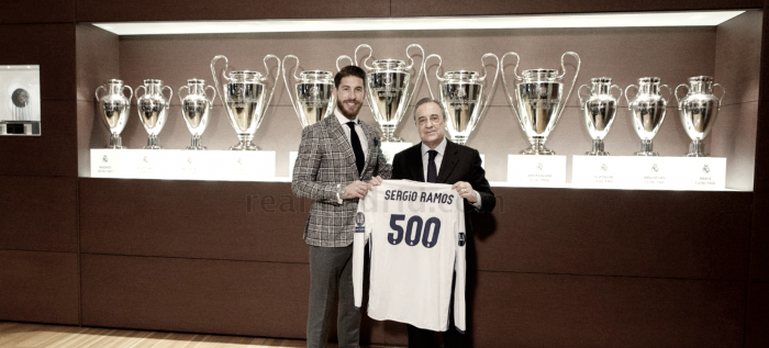 Homenaje del Real Madrid a los 500 partidos de Sergio Ramos