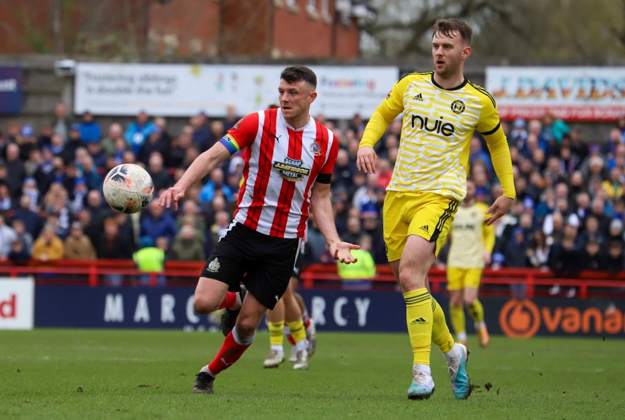 Tyrese Sinclair of Altrincham FC scores his side's second goal of the  News Photo - Getty Images