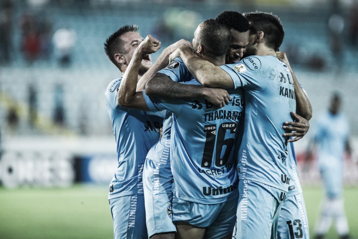 Grêmio vence Monagas em fim dramático e carimba vaga nas oitavas da Libertadores Grêmio vence Monagas em fim dramático e carimba vaga nas oitavas da Libertadores